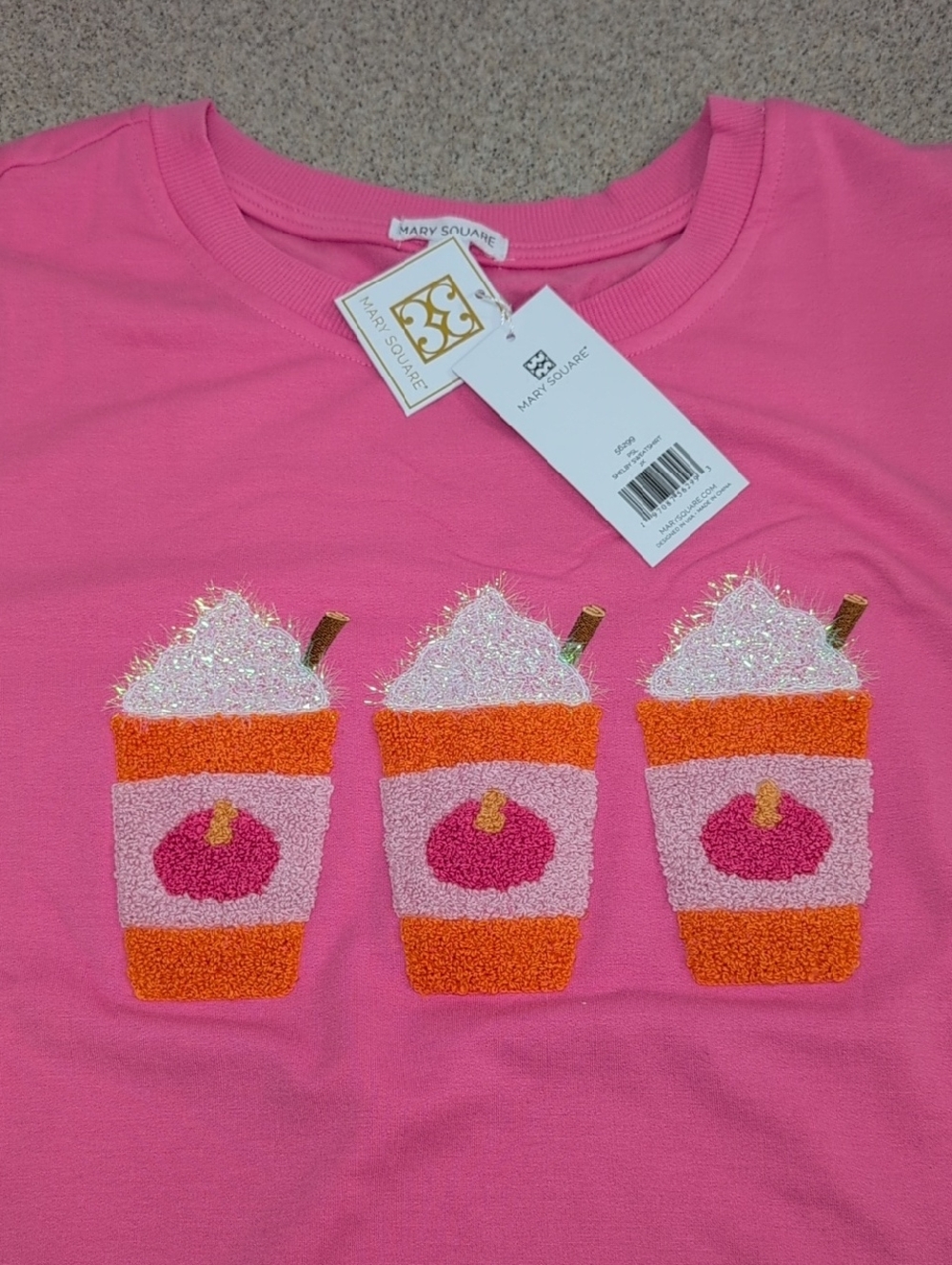 Mary Square Shelby Sweatshirt Top, Cherry Shake Ice Cream Coffee, New, Size 2X - Picture 4 of 11